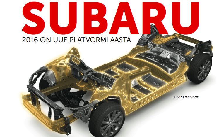 Subaru: 2016 on uue platvormi aasta